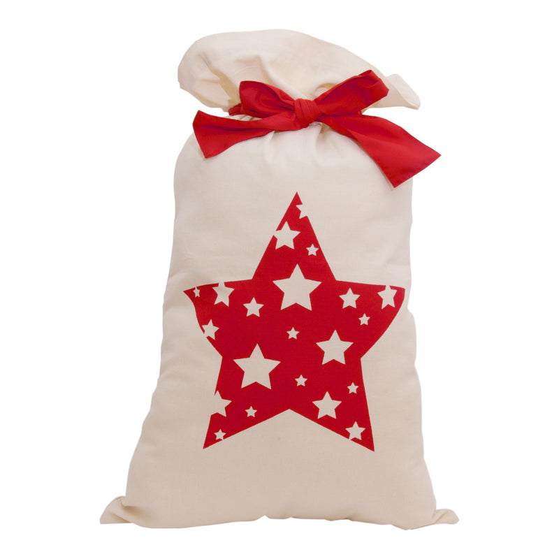 Red Star with a Bow Santa Bag/ Sack